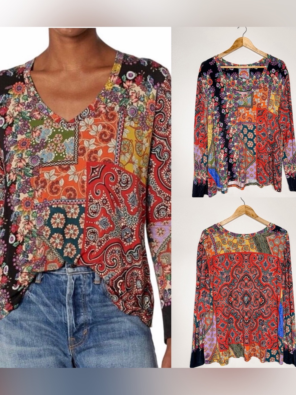 Johnny Was | NWOT Moa Favorite Paisley Floral Top size XL - Picture 11 of 11